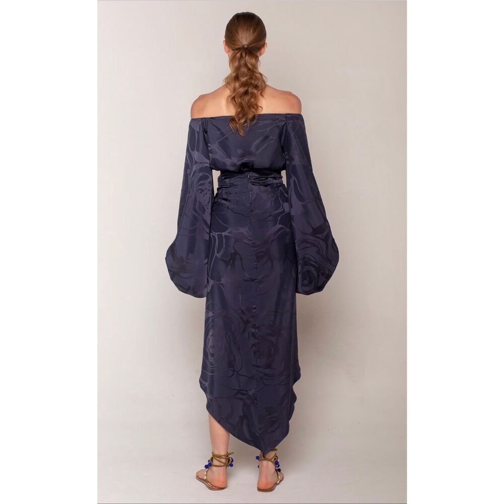 Silvia Tcherassi Stephanie Off-The-Shoulder Blouse & Tara Skirt Navy Blue S